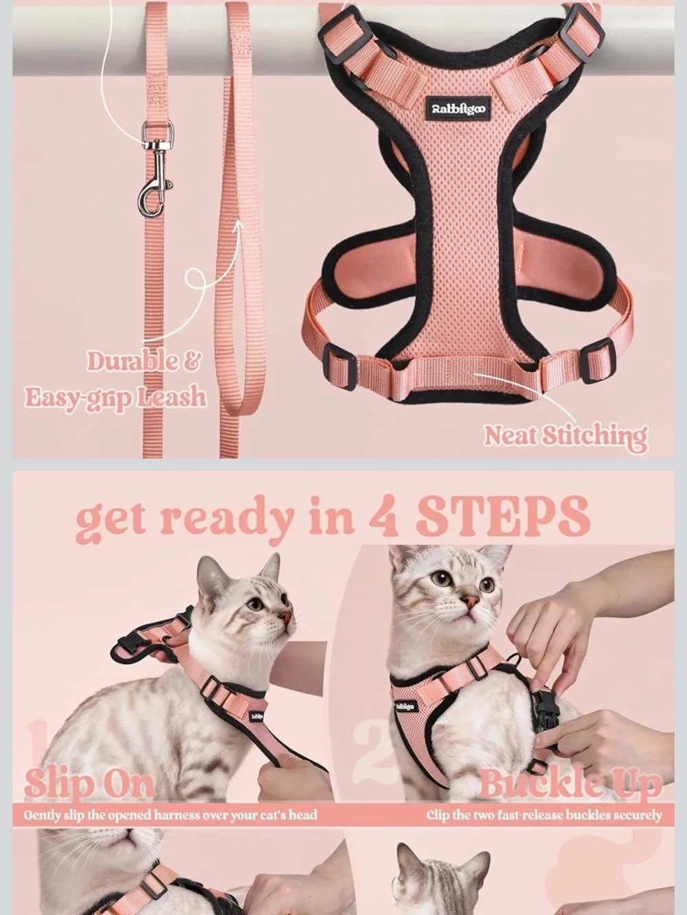 🐱Rabbitgoo Cat Harness & Leash Set- Size S- New in Package